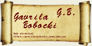 Gavrila Bobocki vizit kartica